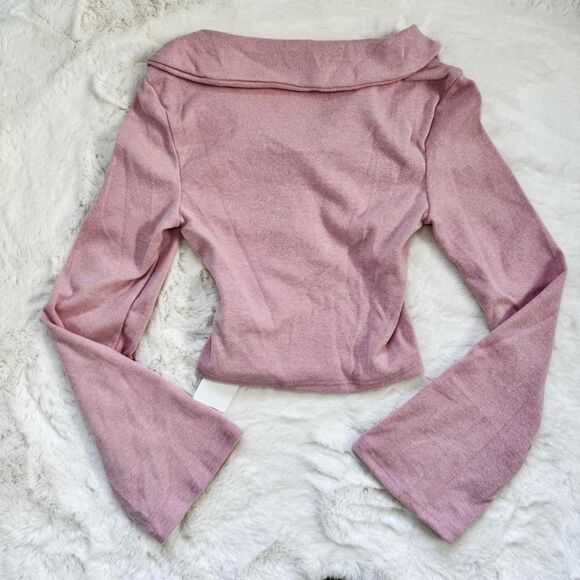 Dazy Women's Pink Collared Jumper - Picture 2 of 2